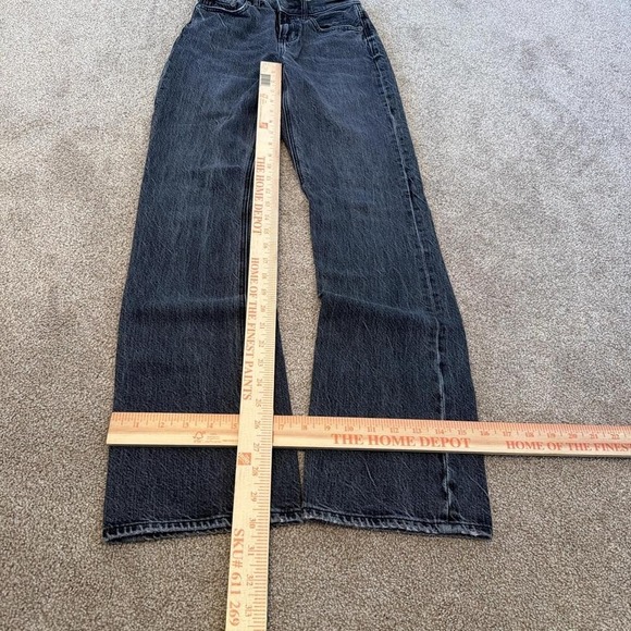 Y2K Grunge Slim Fit Stacked Gray Wash Denim Jeans (24x30) - Picture 2 of 6